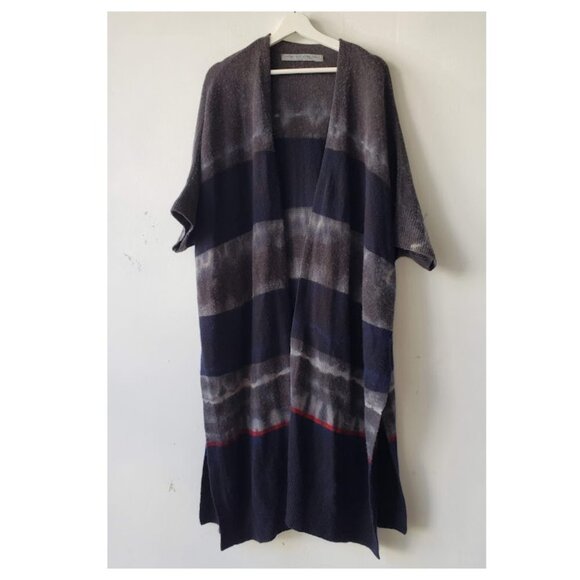 Raquel Allegra Open Front Duster Wool Cashmere Blend Tie Dye Sweater - Picture 4 of 8